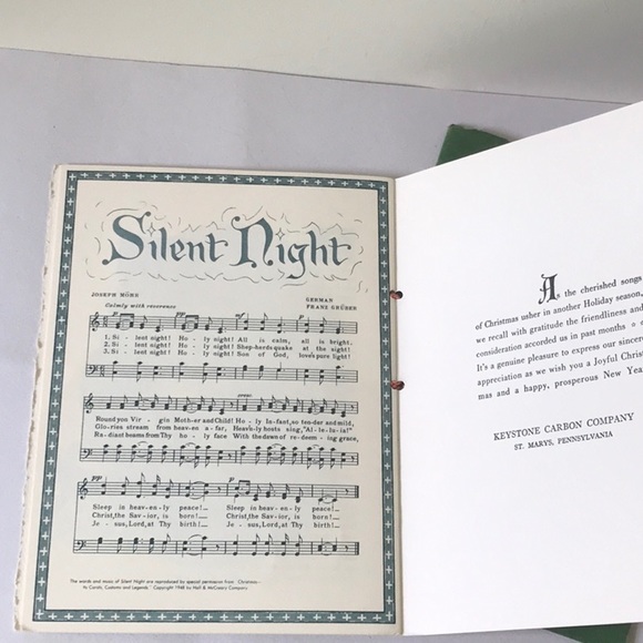 Christmas 1950s Ephemera Cards Song Book Silent Night Story - Picture 3 of 9